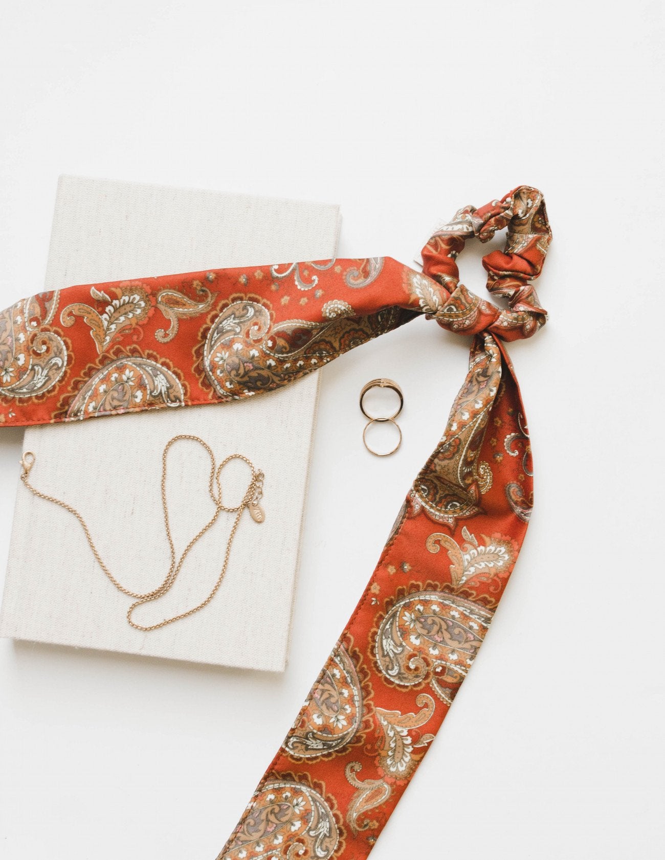 Autumn Silk Paisley Scarf Set