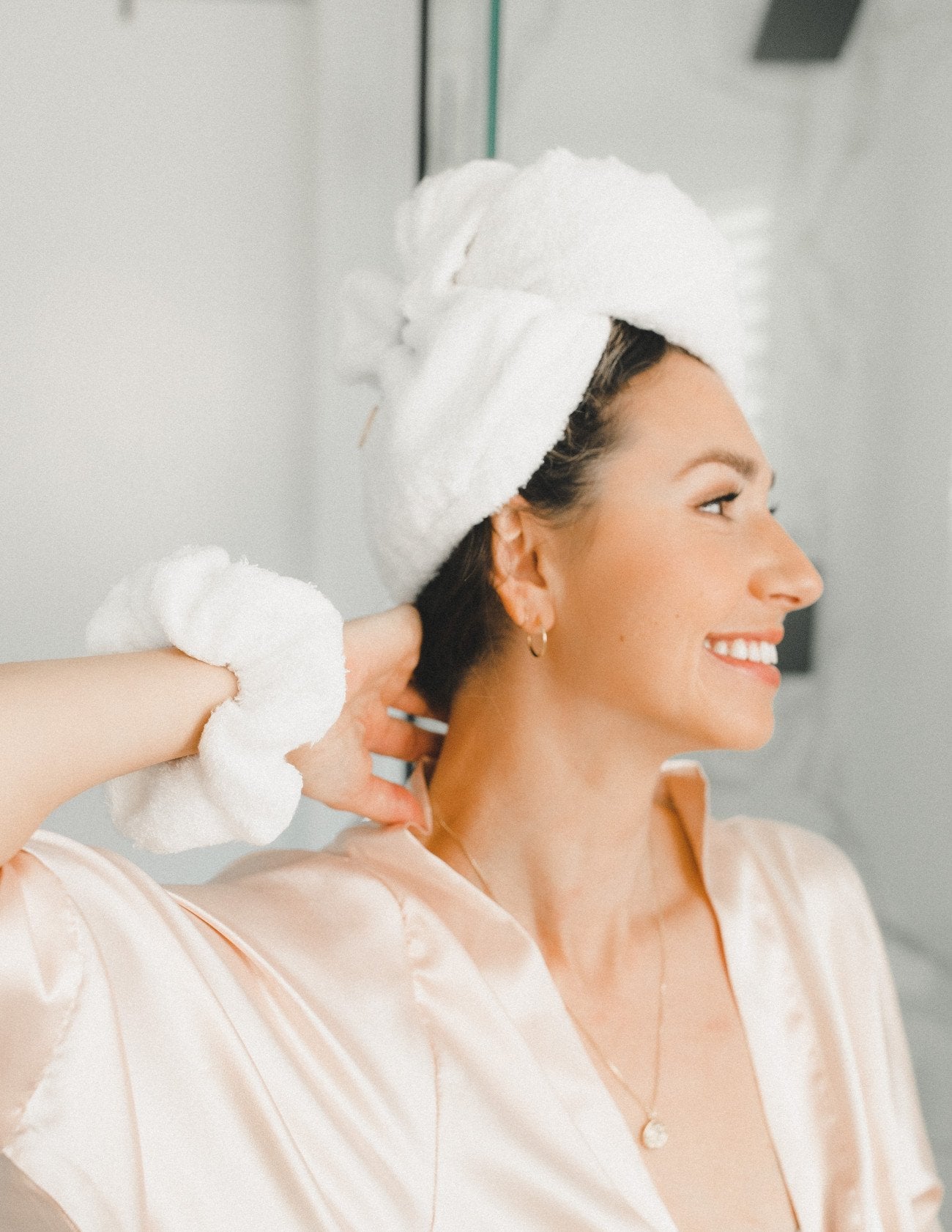 Bamboo towel hair wraps and scrunchies Canada