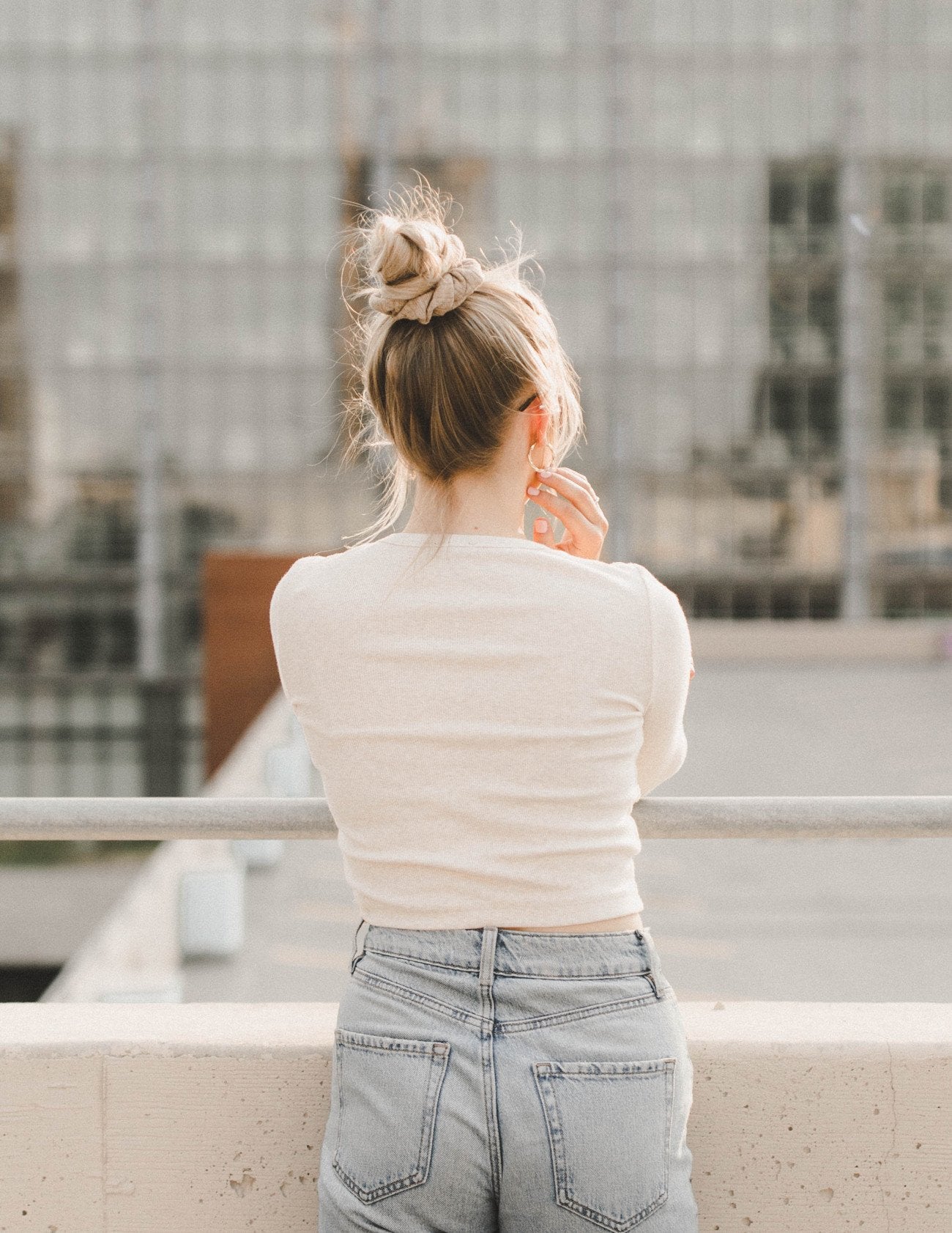 Top-knot hairstyle with best hold scrunchie