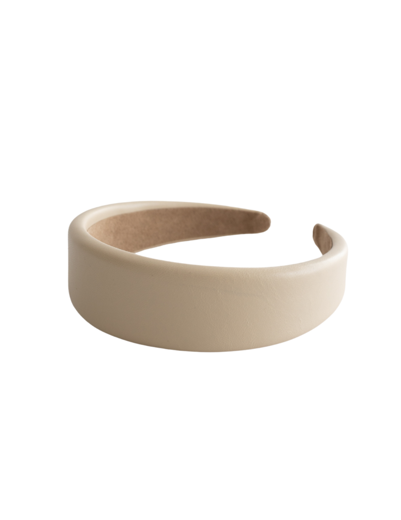 Faux Leather Headband Beige