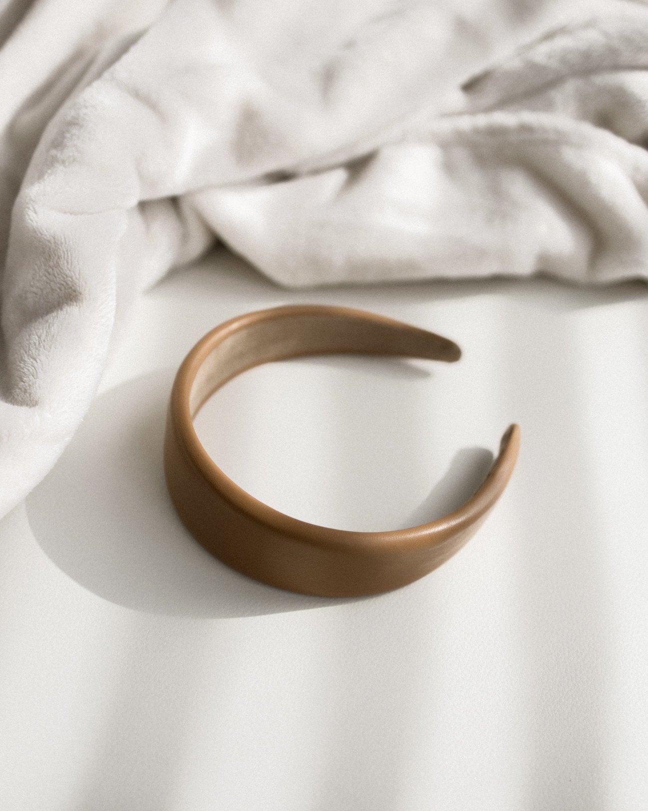 Faux Leather Headband Camel