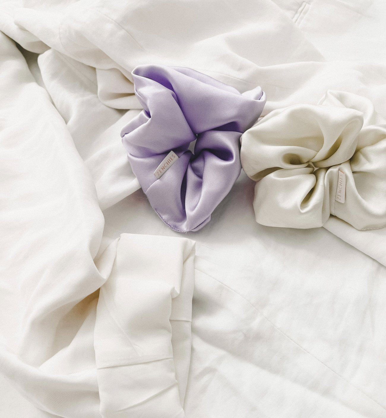 Silk scrunchies and hair scarves