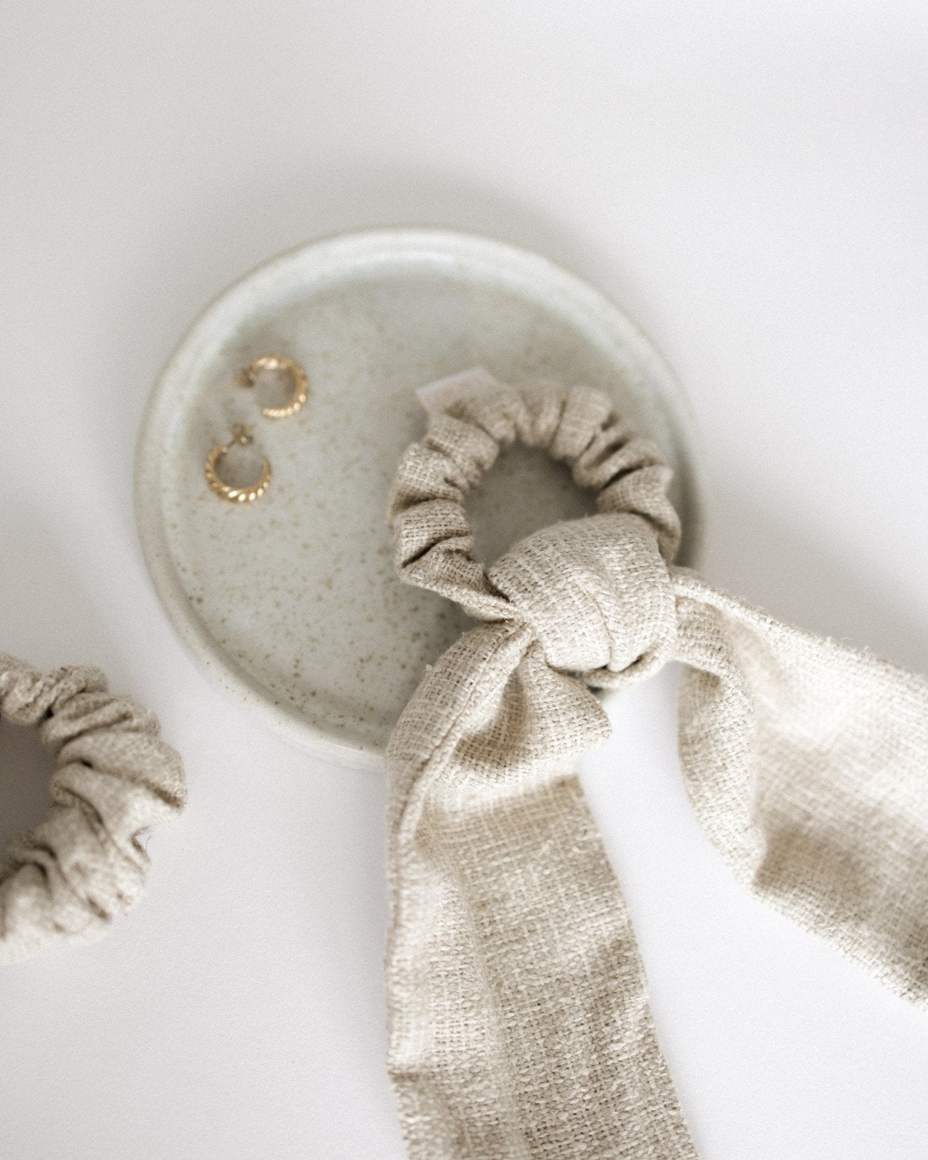 Crème Silk Tweed Bow Set
