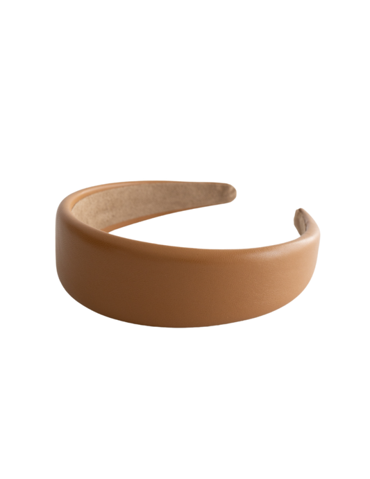 Faux Leather Headband Camel